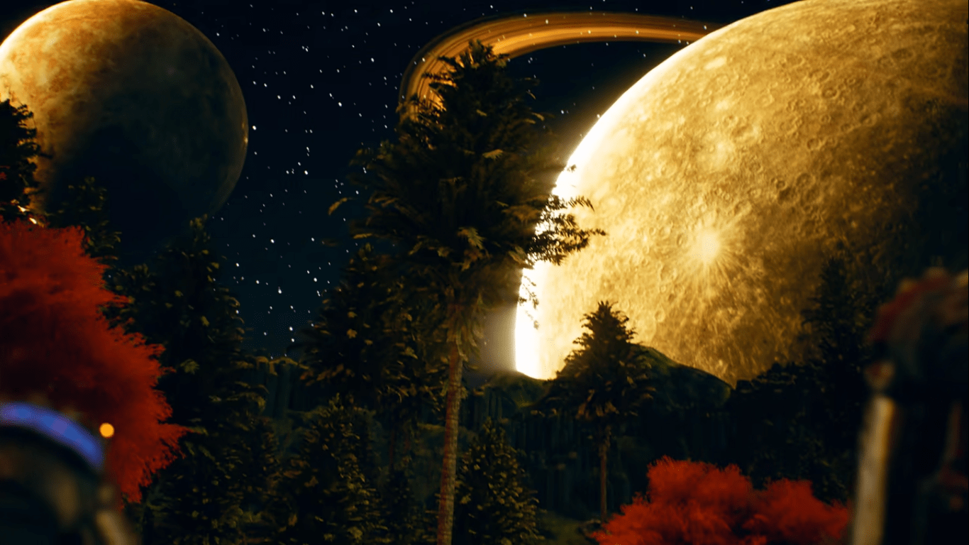 Large Moon and Tress